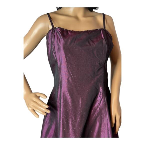 NWT Vintage Scott McClintock Bridesmaid Maxi dress glittering burgundy size 12 - Picture 10 of 17